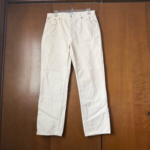 Re/Done Cream Denim Jeans Sz 31 High Rise Loose, Button Fly NWOT (Pallet Buy)